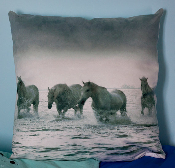 Horse Scene Cushion Cover